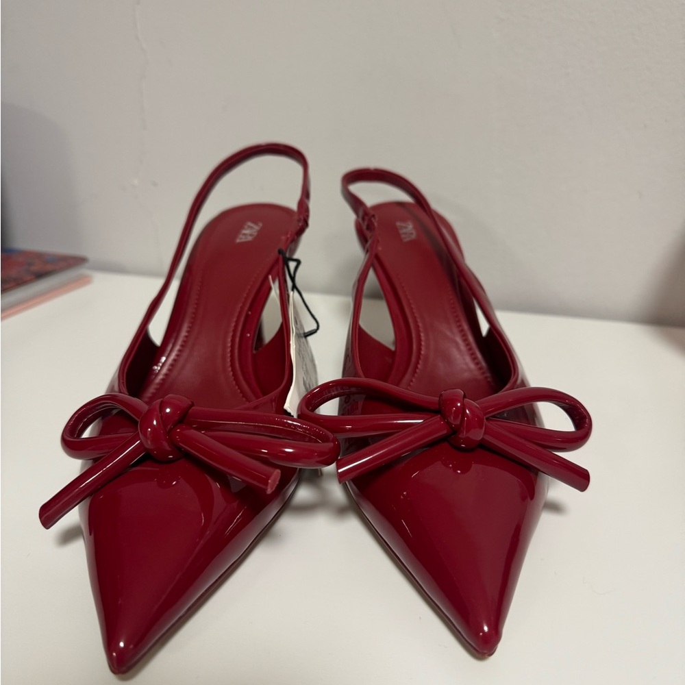 Zara Women's Red Slingback Heels